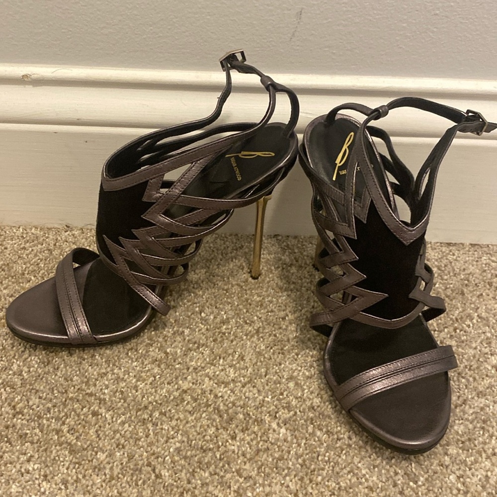 Brian Atwood marseille black and grey heels. Size 6.5.